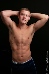 Fit Young Men Model Dave Addleton Naked Swimmer