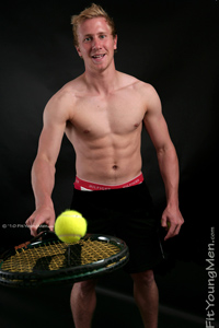 Fit Young Men Model Simon Smith Naked Tennis Coach
