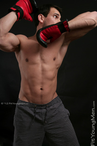 Fit Young Men Model Carl Mitchell Naked Thai Boxer