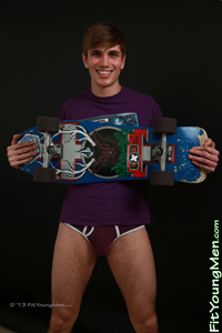 Fit Young Men Model Troy Taylor Naked Skateboarder