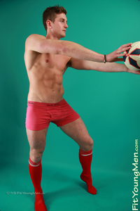 Fit Young Men Model Oliver Rhodes Naked Rugby Player