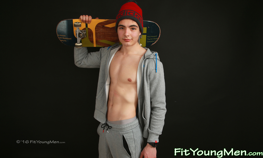 Fit Young Men Model Toni Filip Naked Skateboarder