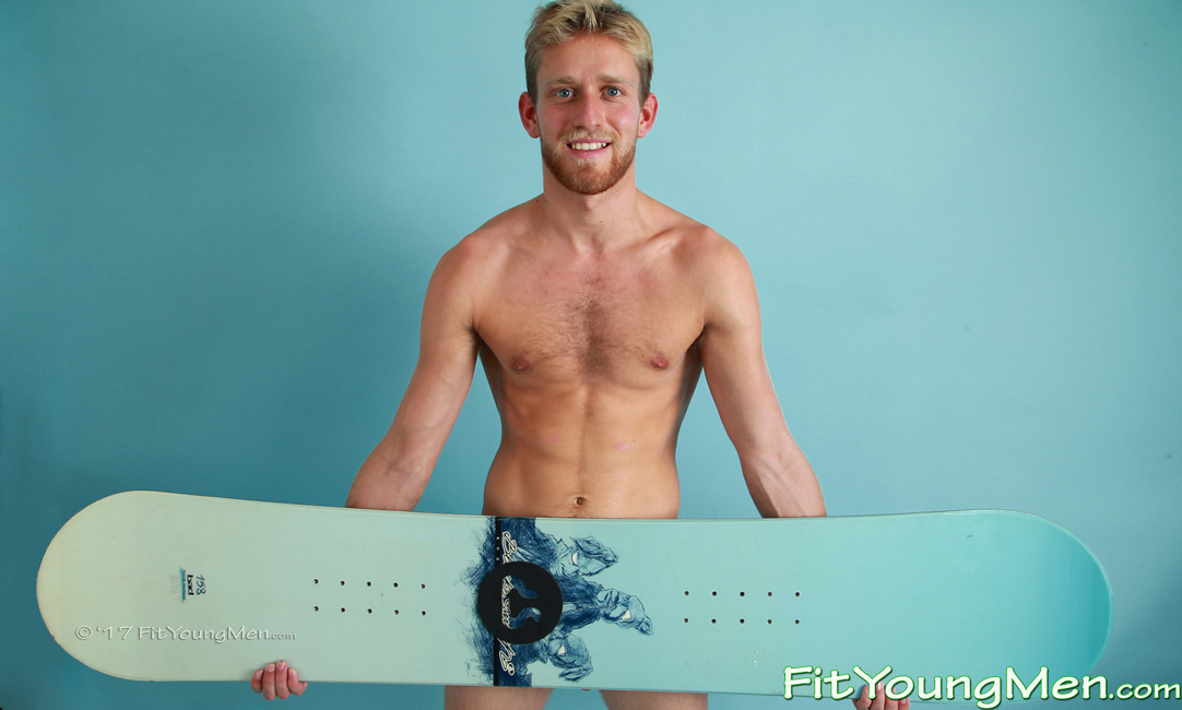 Fit Young Men: Model Sam Dillon - Snowboarder - Young Blond Snowboarding Hunk Shows his Rock Solid Muscles!