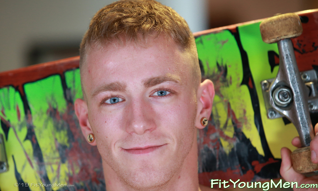 Fit Young Men Model Jimmy Harris Naked Skateboarder