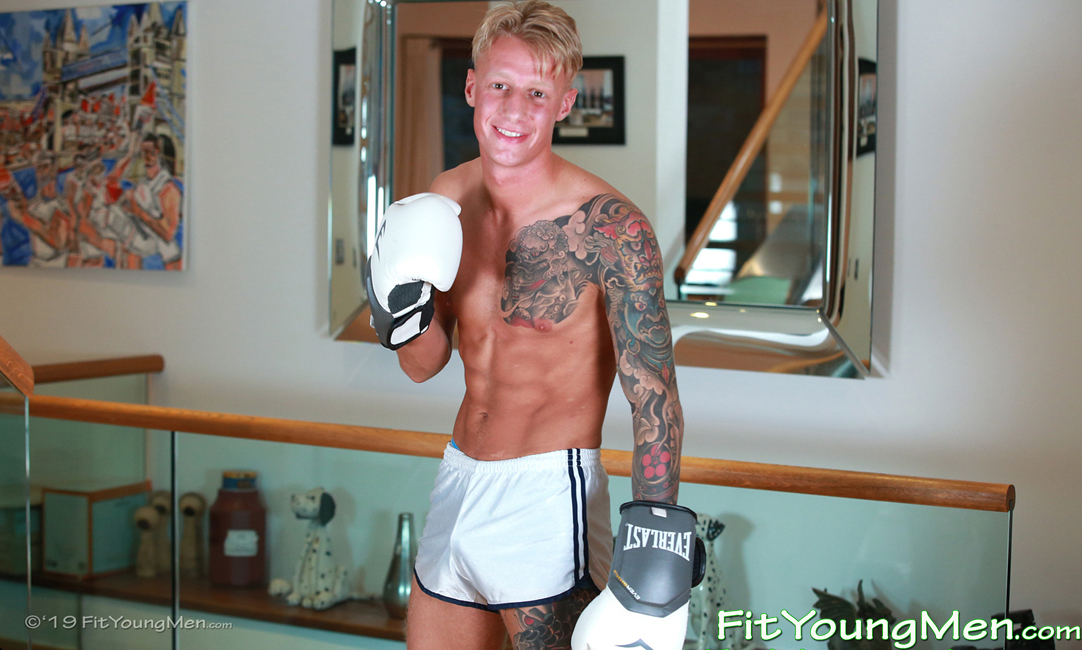 Fit Young Men Model Jake Campbell Naked Boxer