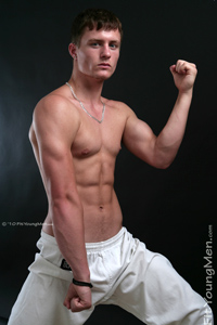 Fit Young Men Model Aaron Janes Naked Mixed Martial Arts