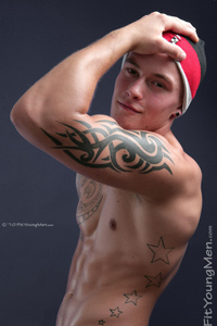 Fit Young Men Model Scott Walker Naked Boxer