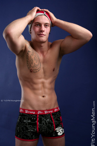 Fit Young Men Model Scott Walker Naked Boxer