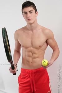 Fit Young Men Model Josh Peters Naked Kick Boxer