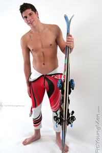 Fit Young Men Model Zack Finch Naked Ski Instructor