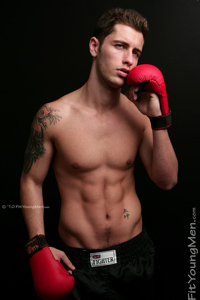 Fit Young Men Model Vince Azzopardi Naked Kick Boxer