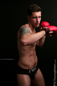 Fit Young Men Model Vince Azzopardi Naked Kick Boxer