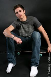 Fit Young Men Model James Hurst Naked Skateboarder