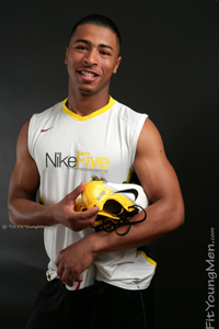Fit Young Men Model Trey Brown Naked Footballer