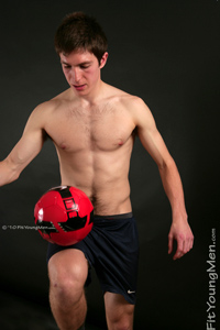 Fit Young Men Model Miles Gregory Naked Footballer