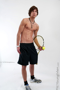 Fit Young Men Model Perry Junior Naked Tennis Player