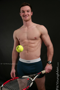 Fit Young Men Model Phil Davis Naked Tennis Coach