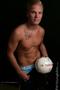 Fit Young Men Model Oliver Thomas Naked Footballer