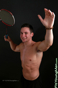 Fit Young Men Model Jerry Harper Naked Badminton Player
