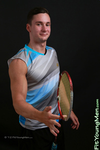 Fit Young Men Model Jerry Harper Naked Badminton Player