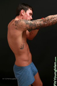 Fit Young Men Model Harvey Farquharson Naked Muay Thai