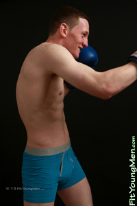 Fit Young Men Model Mark Woods Naked Boxer