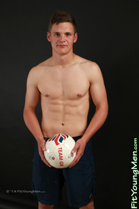 Fit Young Men Model Charles King Naked Footballer