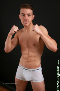 Fit Young Men Model George Warren Naked Kick Boxer