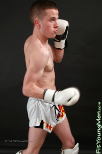 Fit Young Men Model Henry Raglan Naked Muay Thai