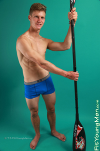 Fit Young Men Model Greg Hill Naked Kayaking