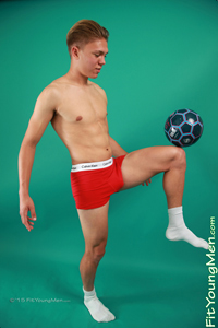 Fit Young Men Model Fraser East Naked Footballer