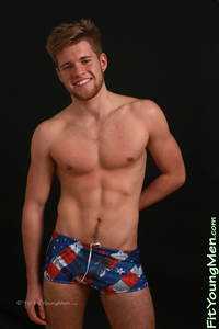 Fit Young Men Model Dexter Branson Naked Swimmer