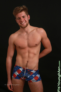 Fit Young Men Model Dexter Branson Naked Swimmer