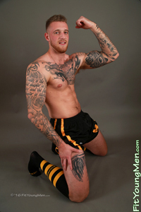 Fit Young Men Model Oli Clark Naked Rugby Player