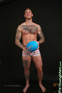 Fit Young Men Model Oli Clark Naked Rugby Player
