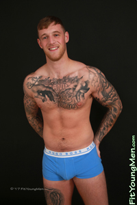 Fit Young Men Model Oli Clark Naked Rugby Player