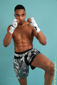 Fit Young Men Model Glen Jackson Naked Muay Thai