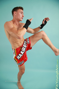 Fit Young Men Model Jason Wells Naked Muay Thai