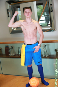 Fit Young Men Model Cristian Kowalski Naked Footballer
