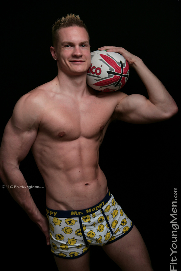 Fit Young Men Model Oli Hartley Naked Rugby Player