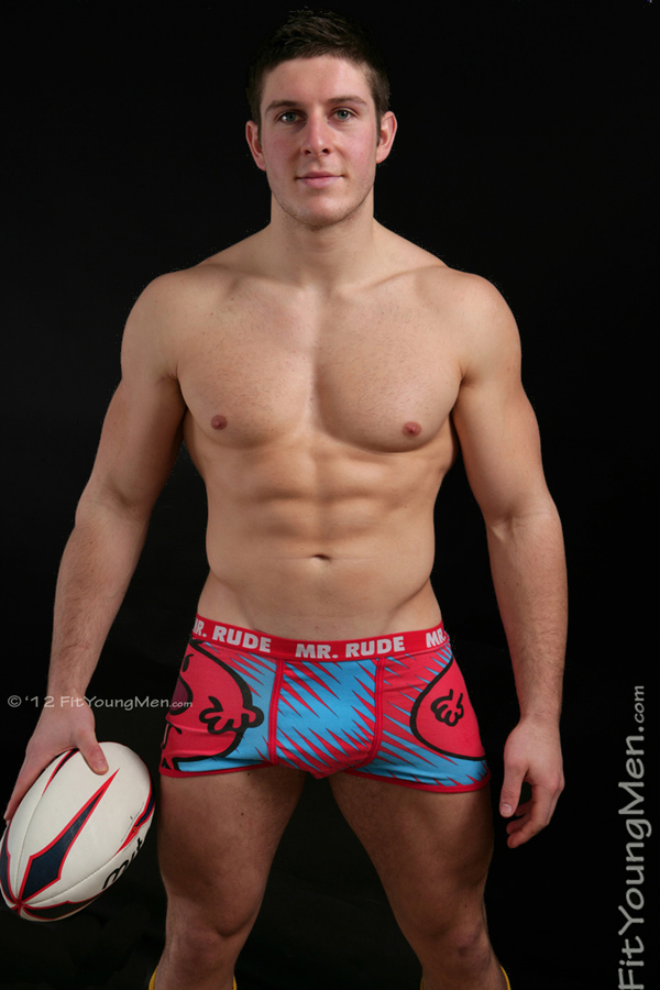 Fit Young Men Model Zak Kennedy Naked Rugby Player