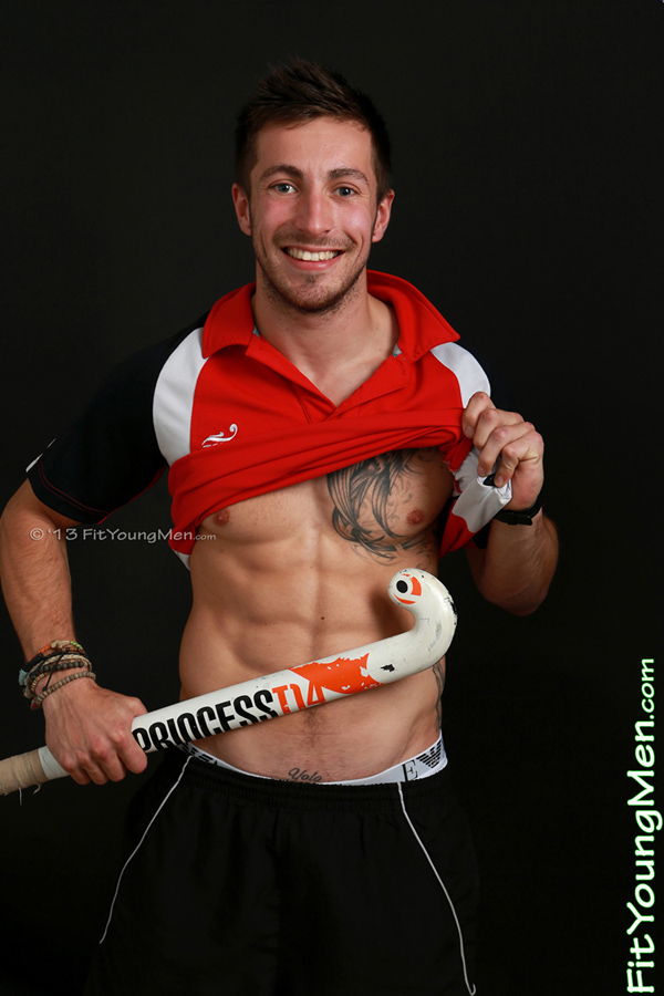 Fit Young Men Model Aaron Carlton Naked Hockey Player